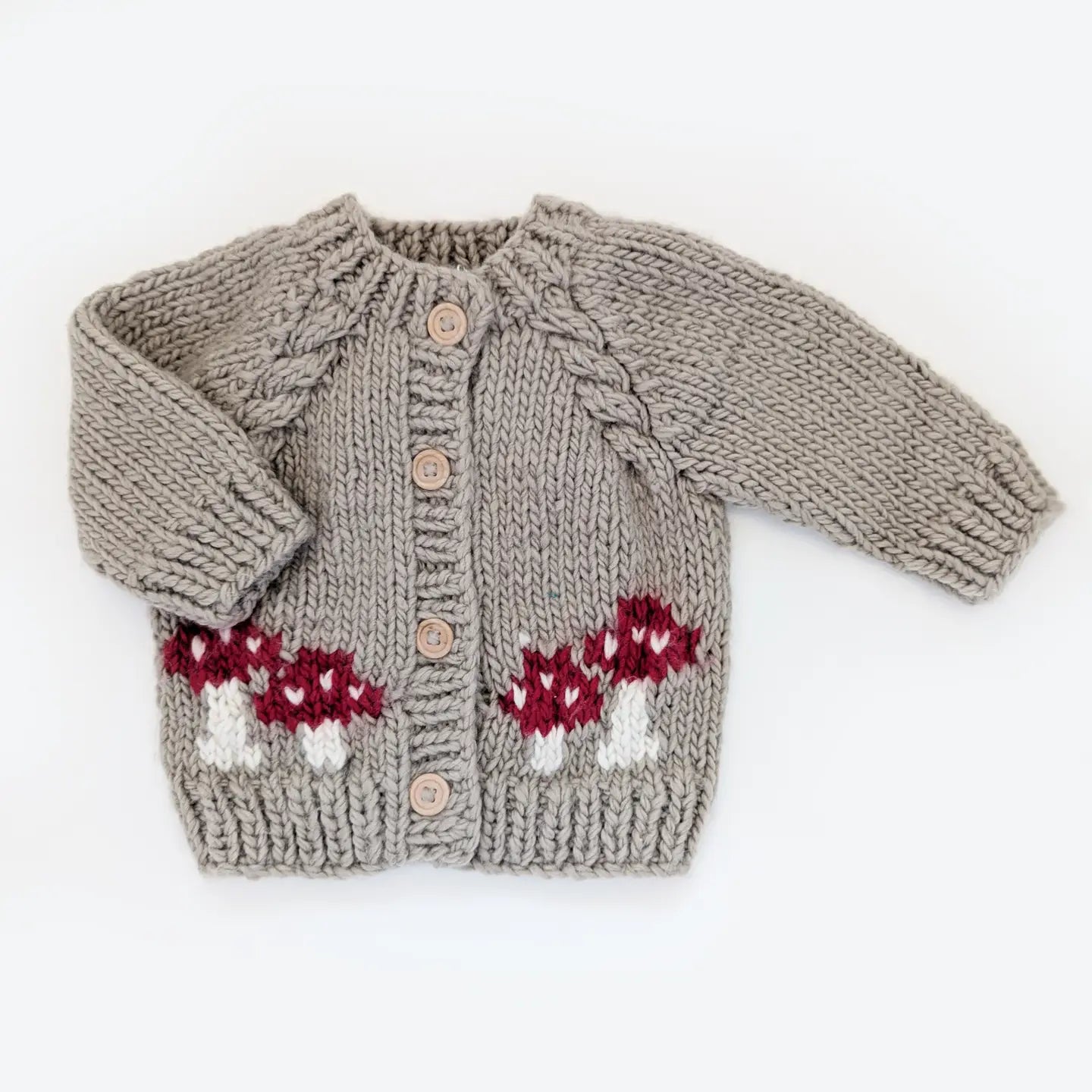 Mushroom Pebble Cardigan Sweater