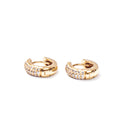 ***Gold Plated Large Chunky Pave Huggie Earrings