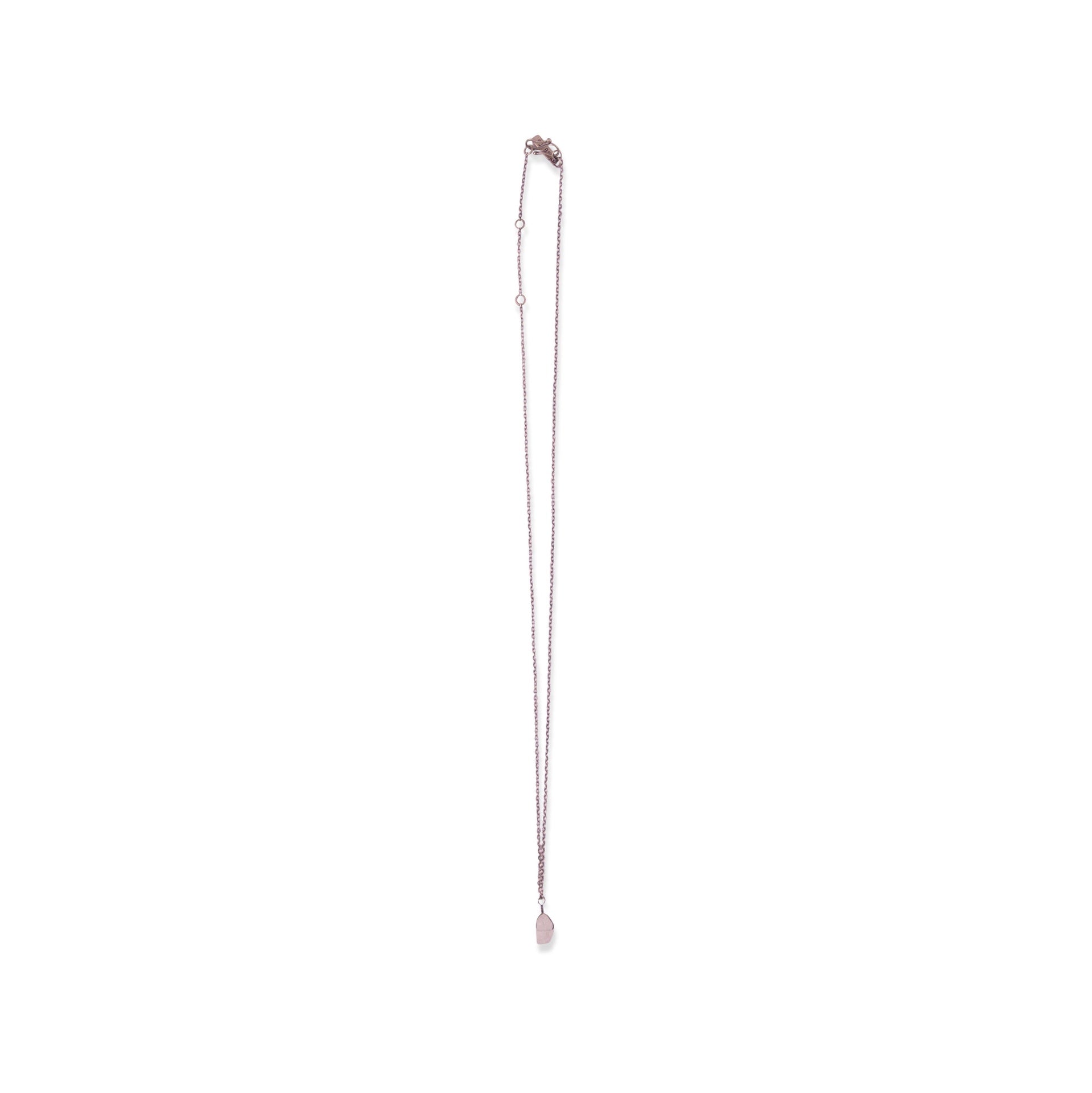 ***June Raw Birthstone Necklace in Sterling Silver (Moonstone) Moonstone 18" + 2" extender