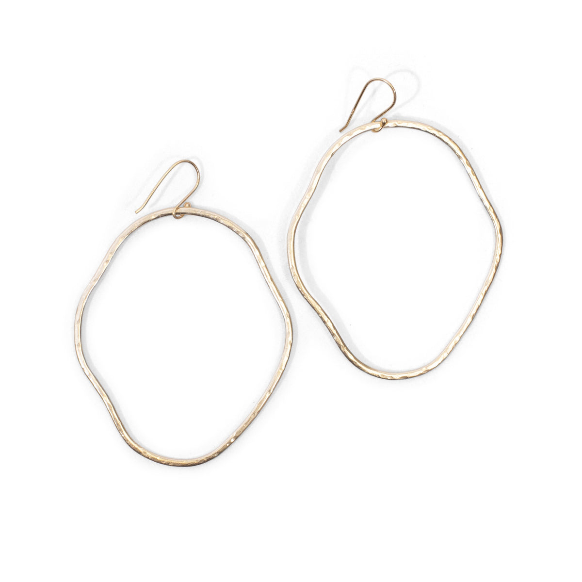 ***Dimpled Large Oval Hoop Earrings 2.5" x 2"