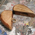 Wooden Heart Shape Magnetic Ring Box - 3in