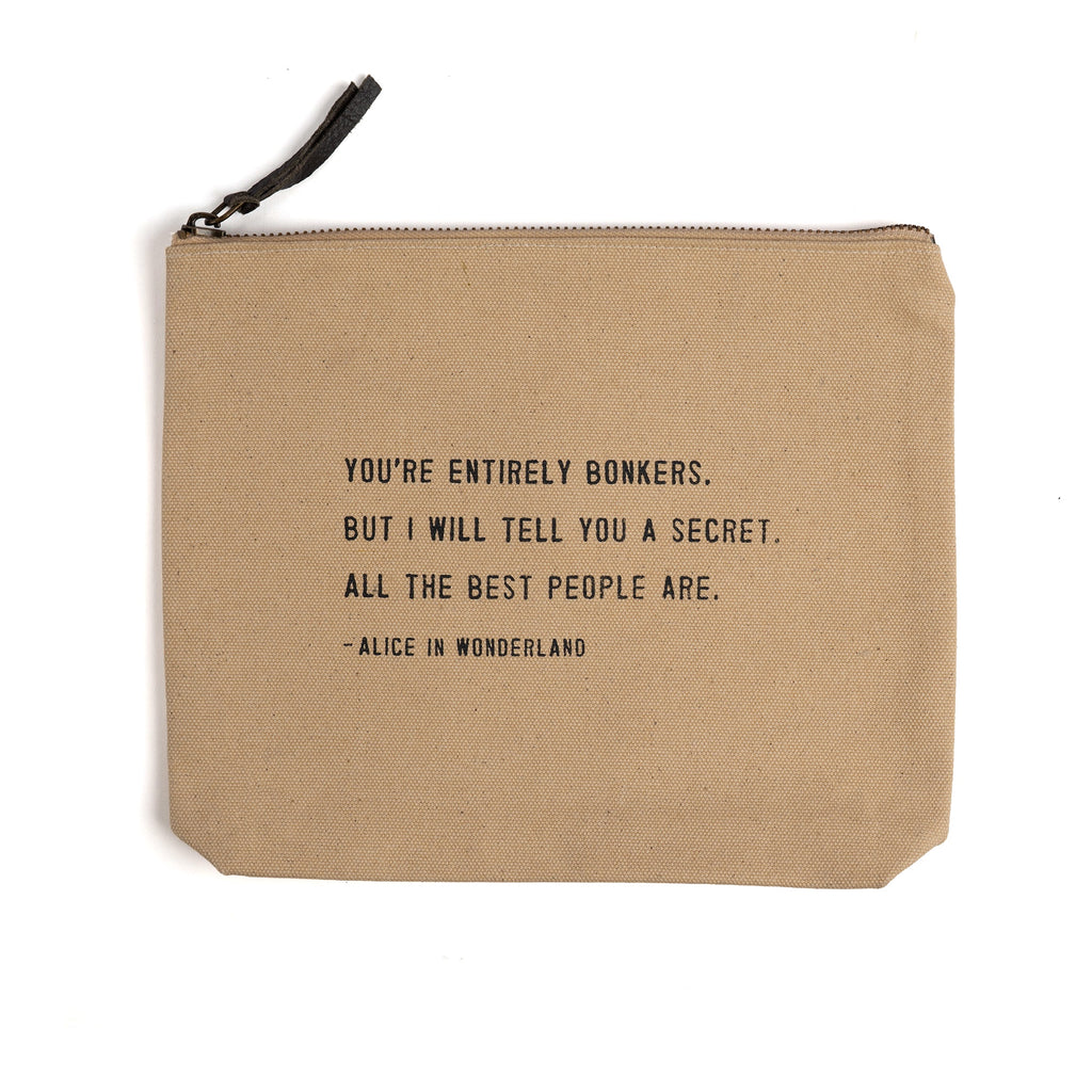 Bonkers Canvas Zip Bag- Flax