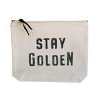 Stay Golden Canvas Zip Bag - Cream