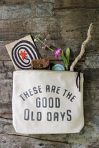 Good Old Days Canvas Zip Bag - Cream