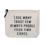 Love Many Canvas Zip Bag - Cream