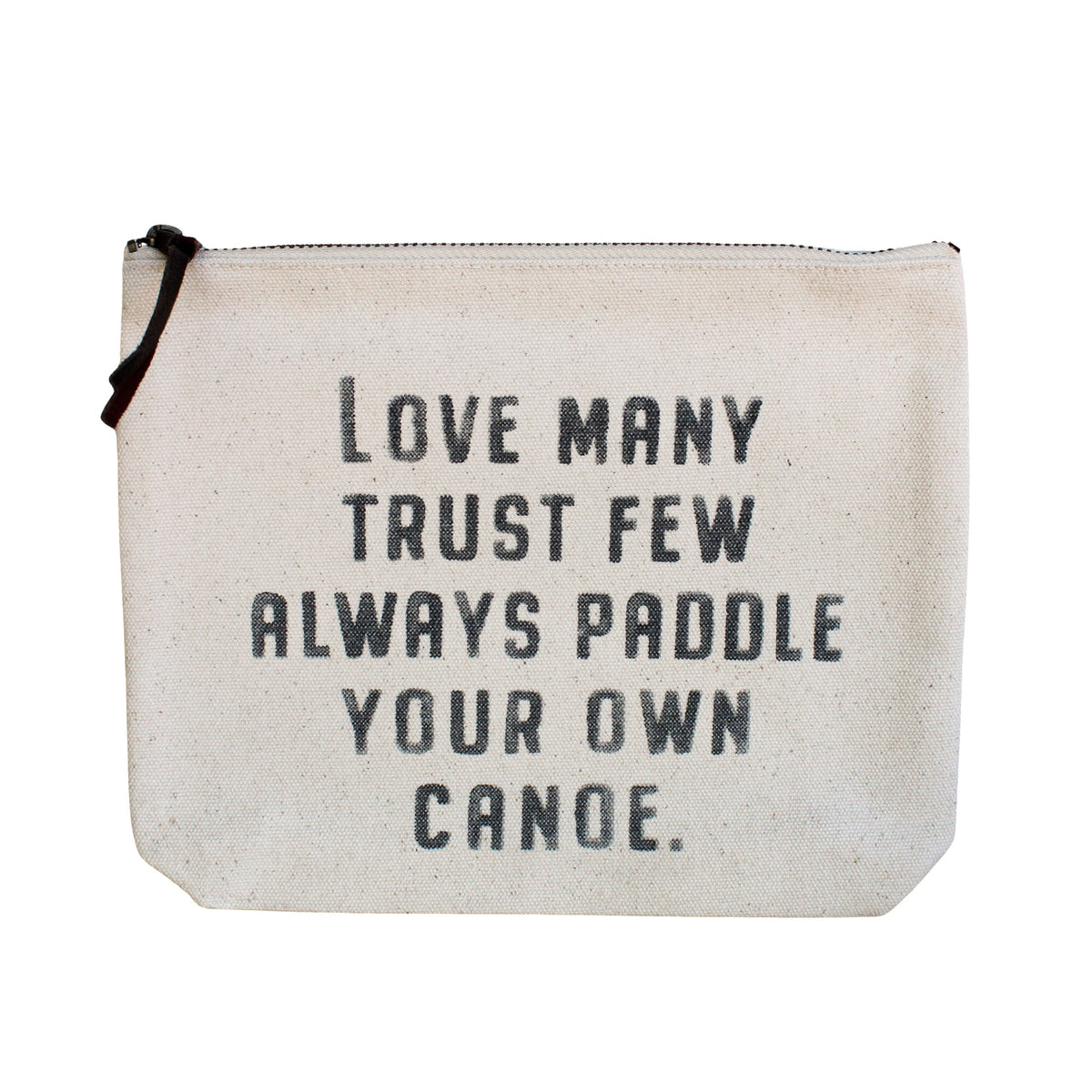 Love Many Canvas Zip Bag - Cream