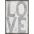 L-O-V-E Art Print in White - Grey Wood