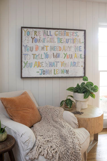 You're All Geniuses Art Print  (Grey Wood)