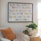 You're All Geniuses Art Print - Grey Wood
