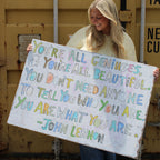 You're All Geniuses Art Print - Grey Wood