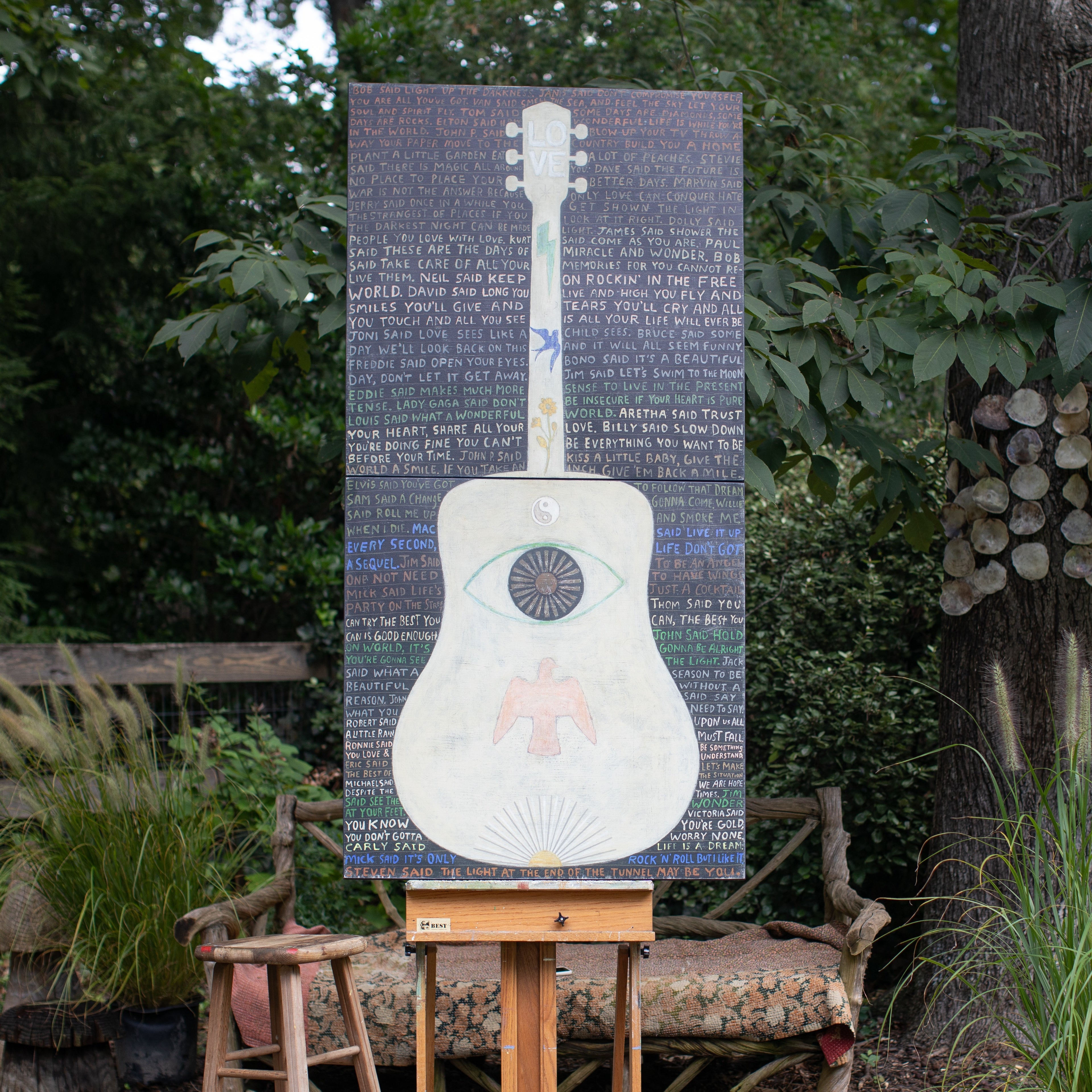 Vertical Guitar Legend Two Art Print (Gallery Wrap)