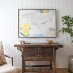 Yellow Pansy Horizontal Art Print - Grey Wood