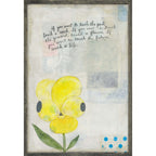 Yellow Pansy Vertical  Art Print - Grey Wood