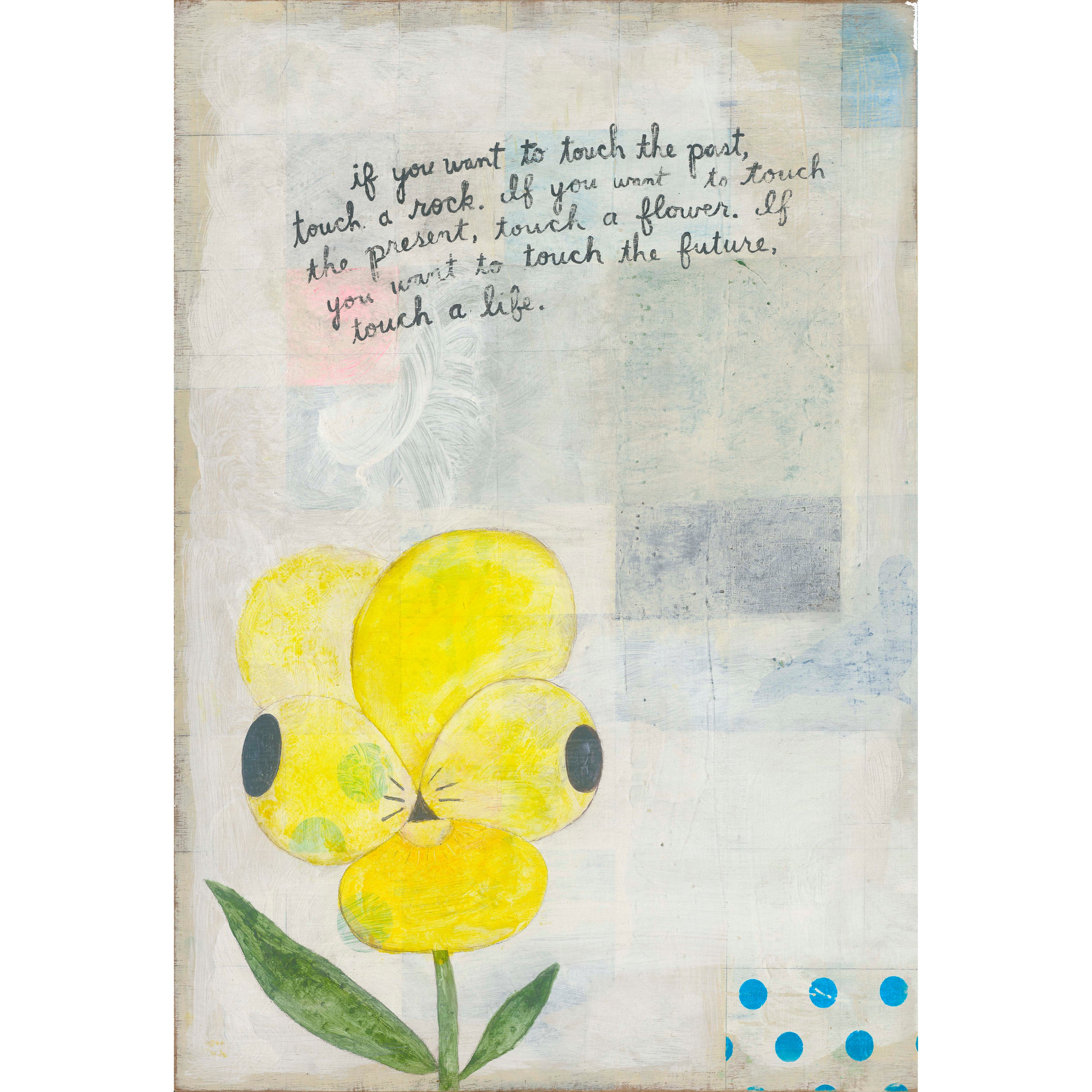 Yellow Pansy Vertical Art Print - Gallery Wrap