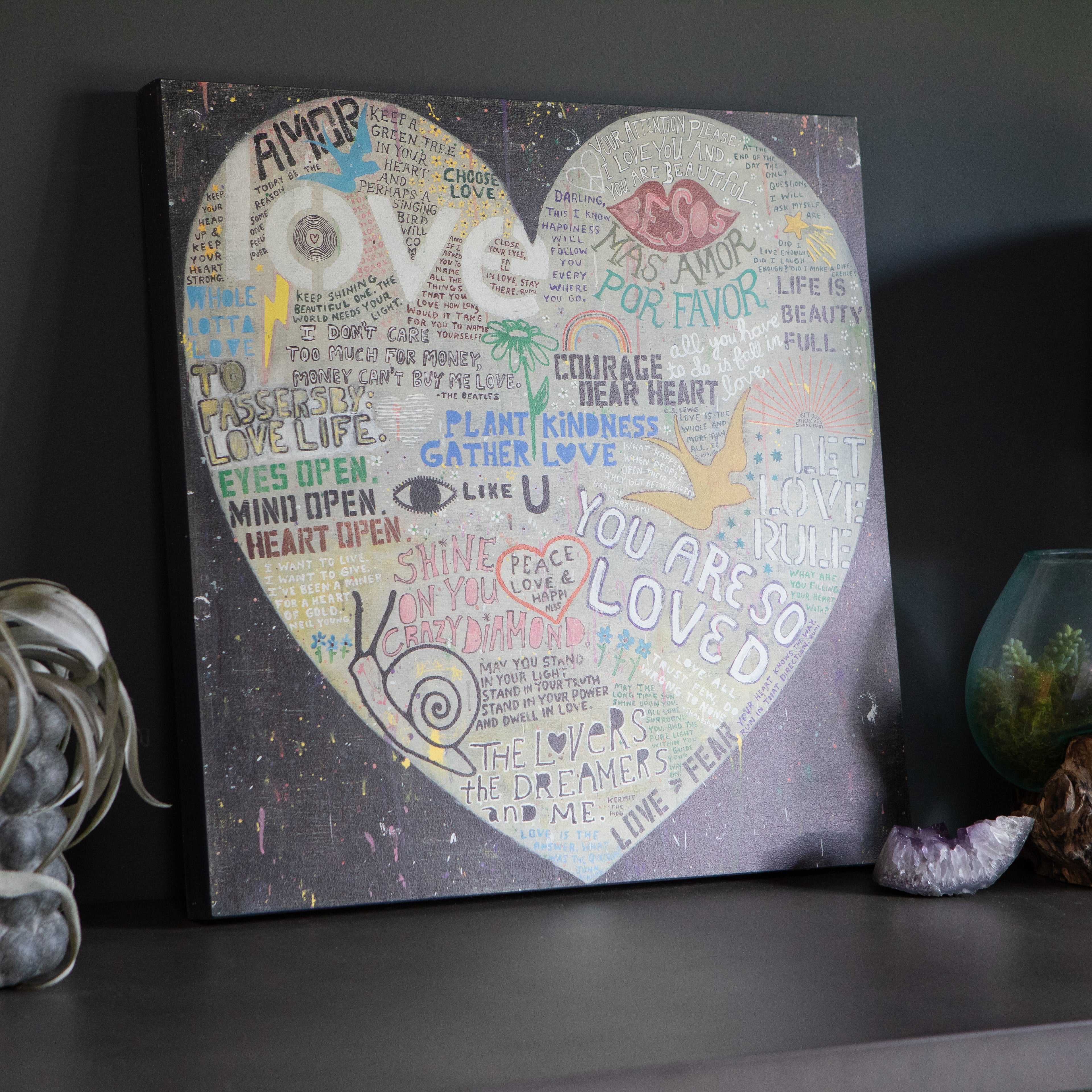 Choose Love Art Print in Black - Gallery Wrap
