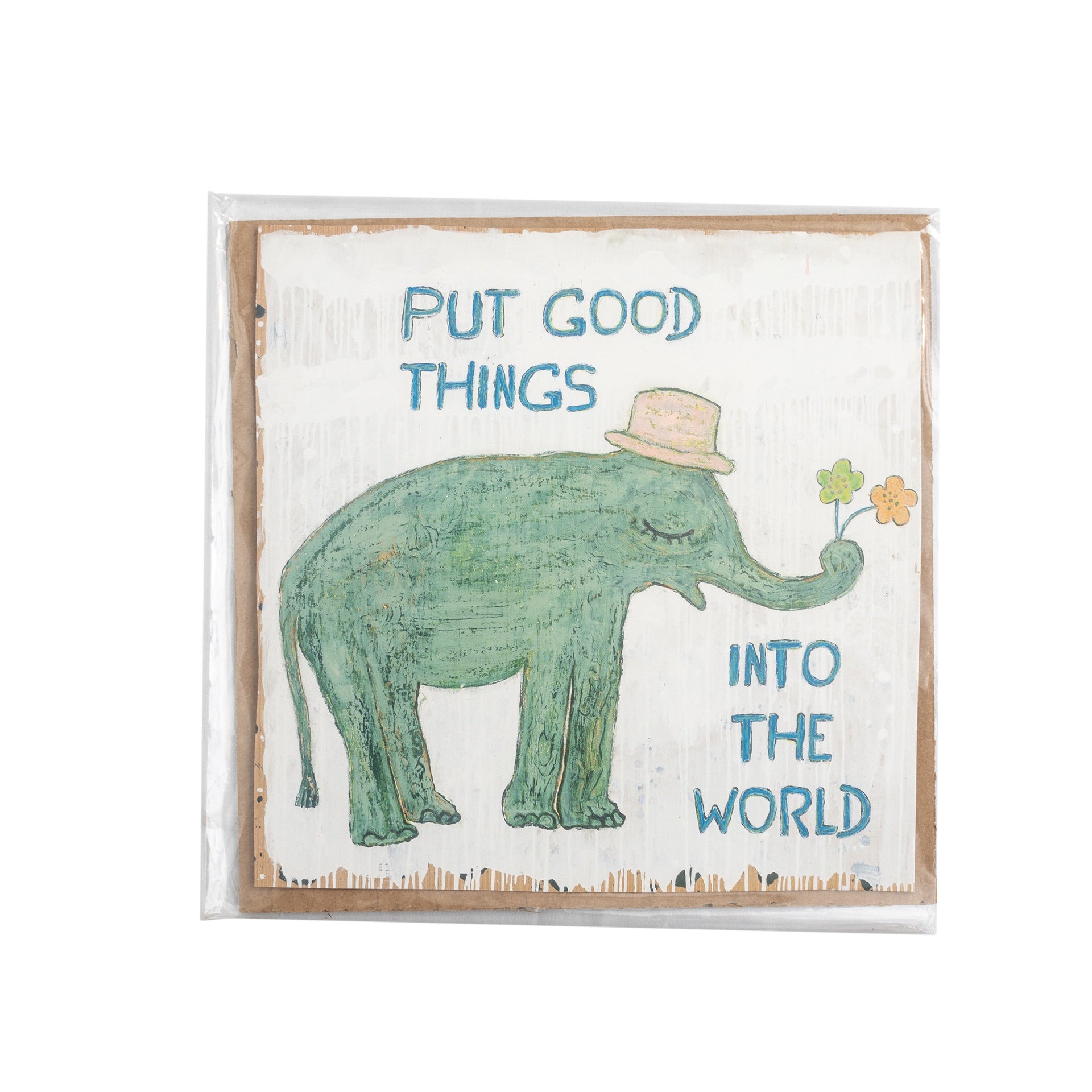 Good Things Elephant Art Poster - 8" x 8"