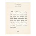 12"x16" Lao Tzu Book Collection Art Poster -Cream