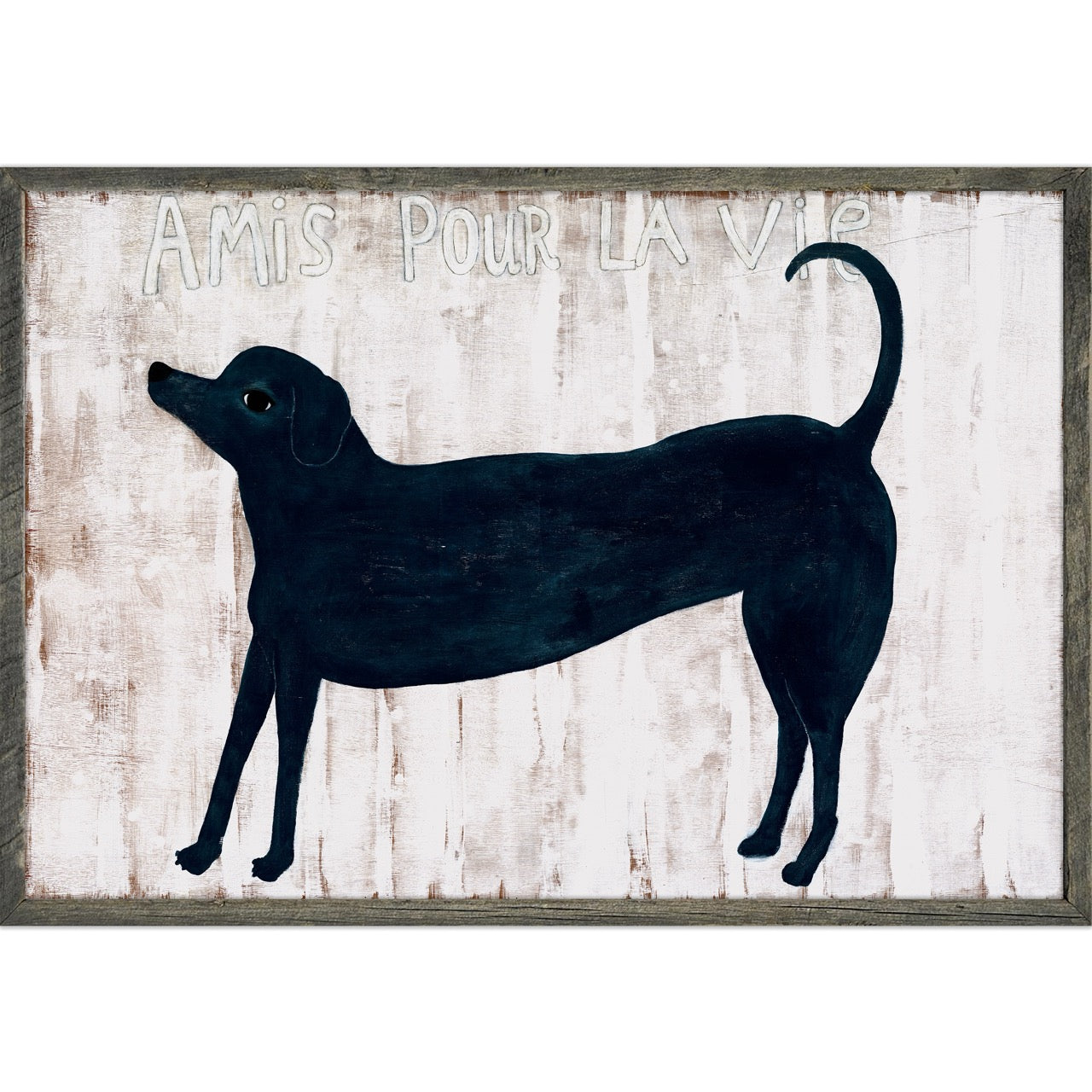 Amis Pour La Vie (Friends for Life) - Grey Wood - Art Print