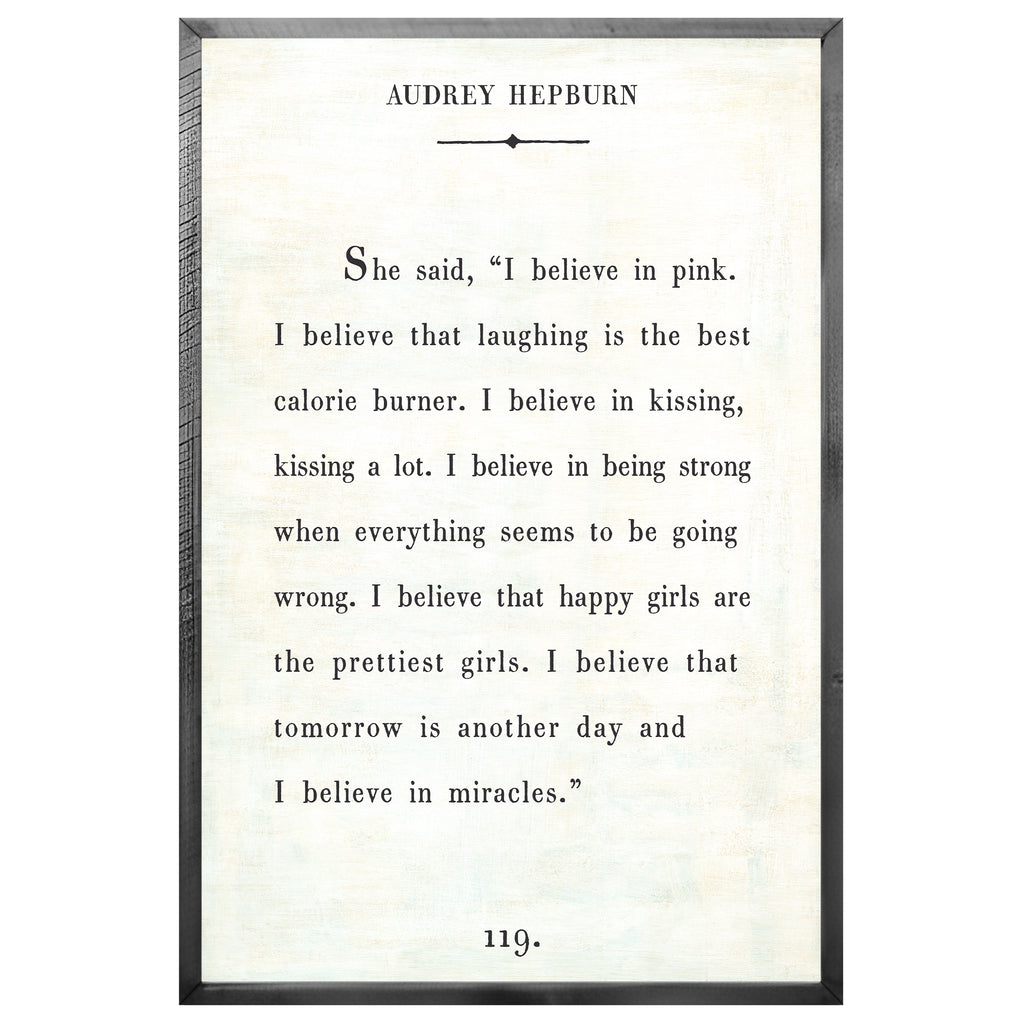 Audrey Hepburn - Book Collection (Grey Wood) - Art Print