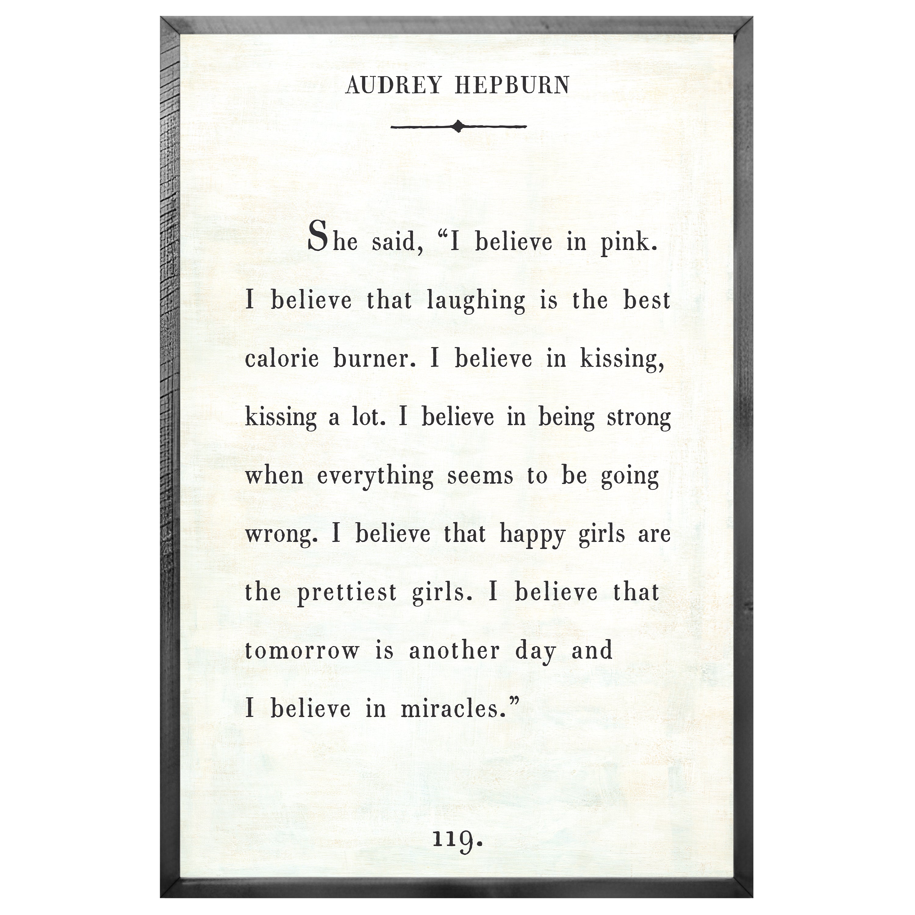 Audrey Hepburn - Book Collection (Grey Wood) - Art Print