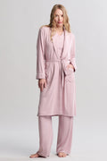 Luxe Milk Jersey® Robe with Piping - Teaberry
