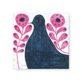 Black Bird In Flowers Art Tile