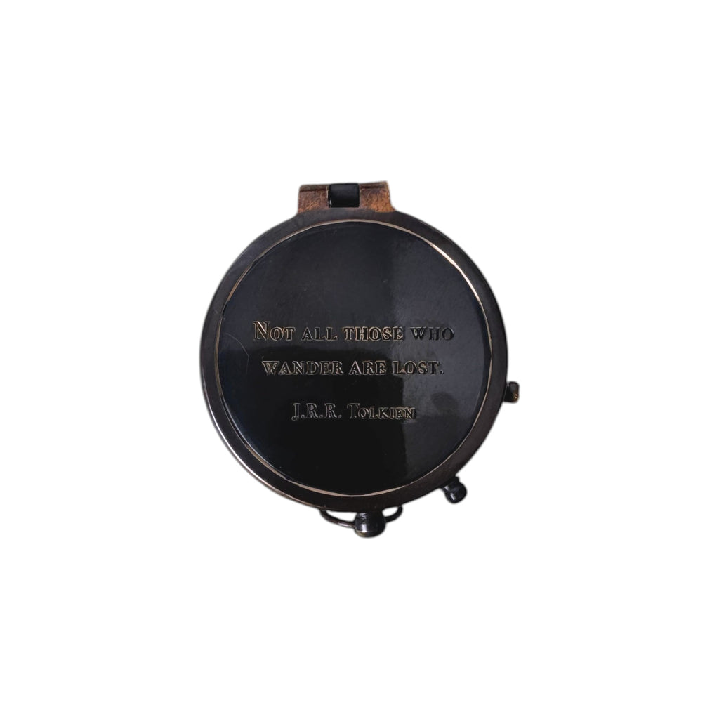 Not All Those Who Wander Compass with Leather Case