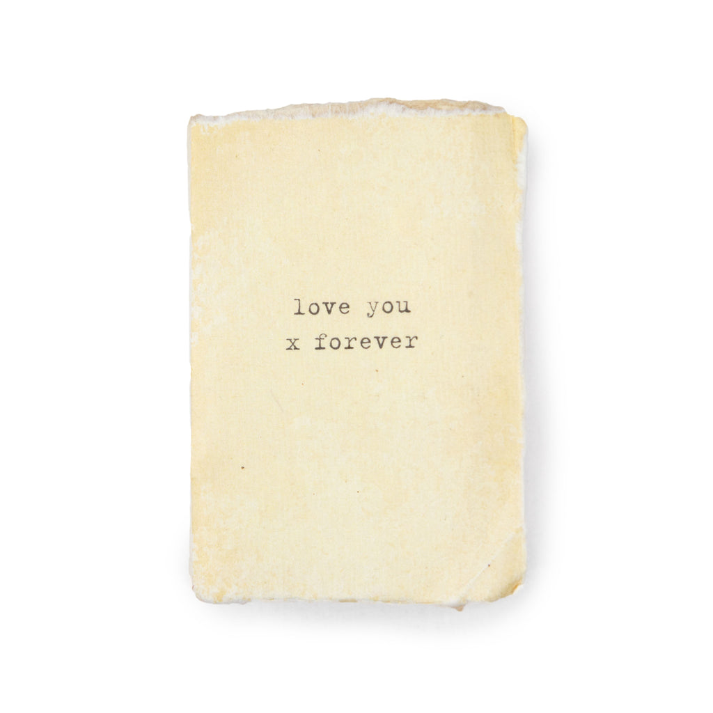 ***Love You X Forever Small Deckled Edge Notebook - Cream