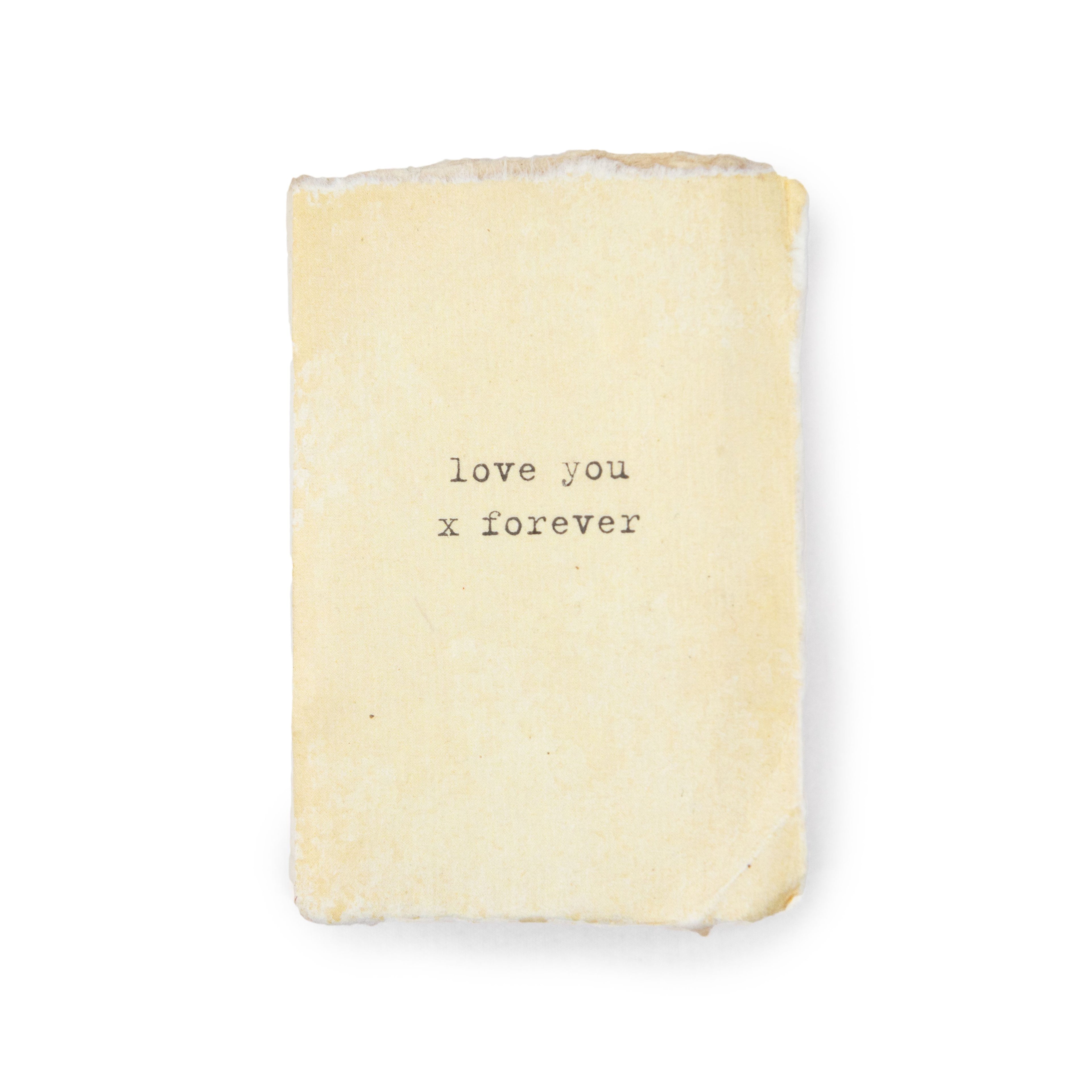 ***Love You X Forever Small Deckled Edge Notebook - Cream