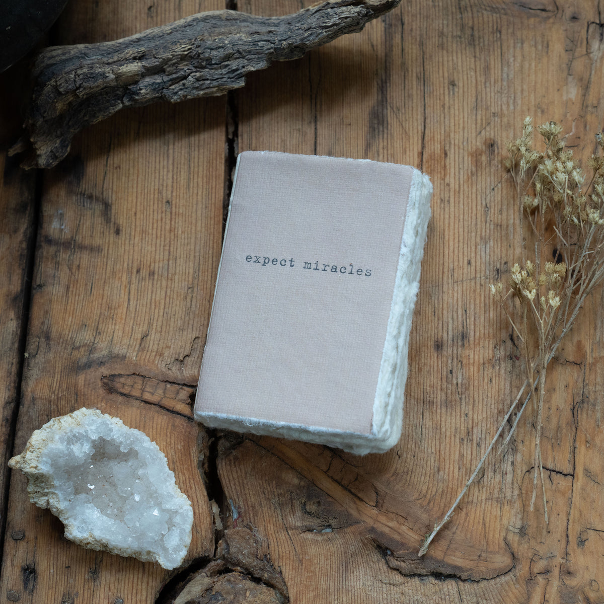 Expect Miracles Small Deckled Edge Notebook - Clay