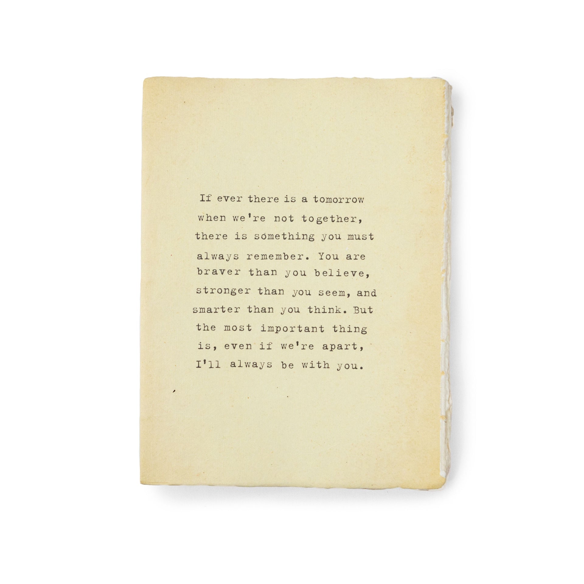 ***If Ever There Is A Tomorrow Large Deckled Edge Notebook - Cream