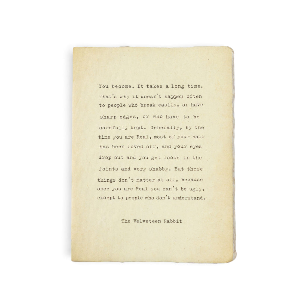 ***Velveteen Rabbit Large Deckled Edge Notebook - Cream
