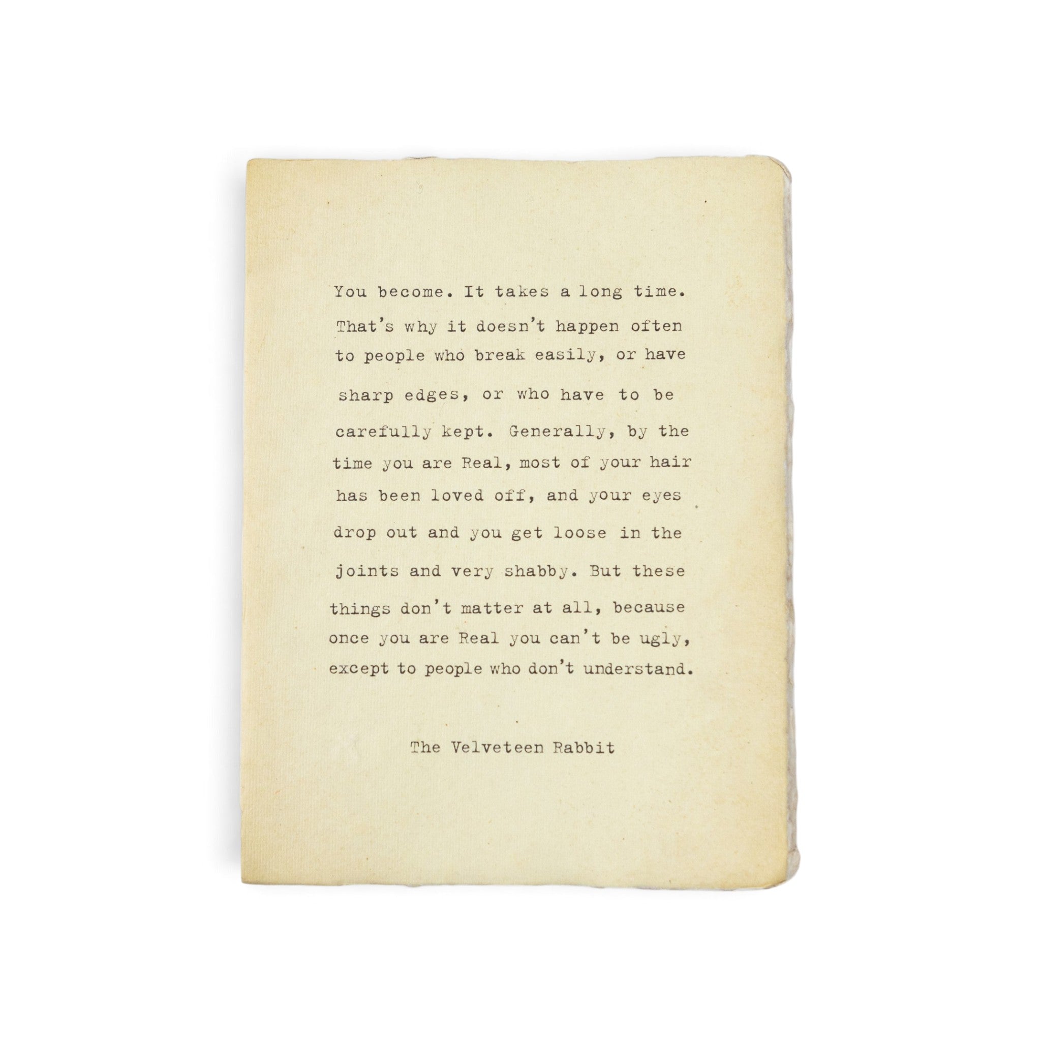 ***Velveteen Rabbit Large Deckled Edge Notebook - Cream