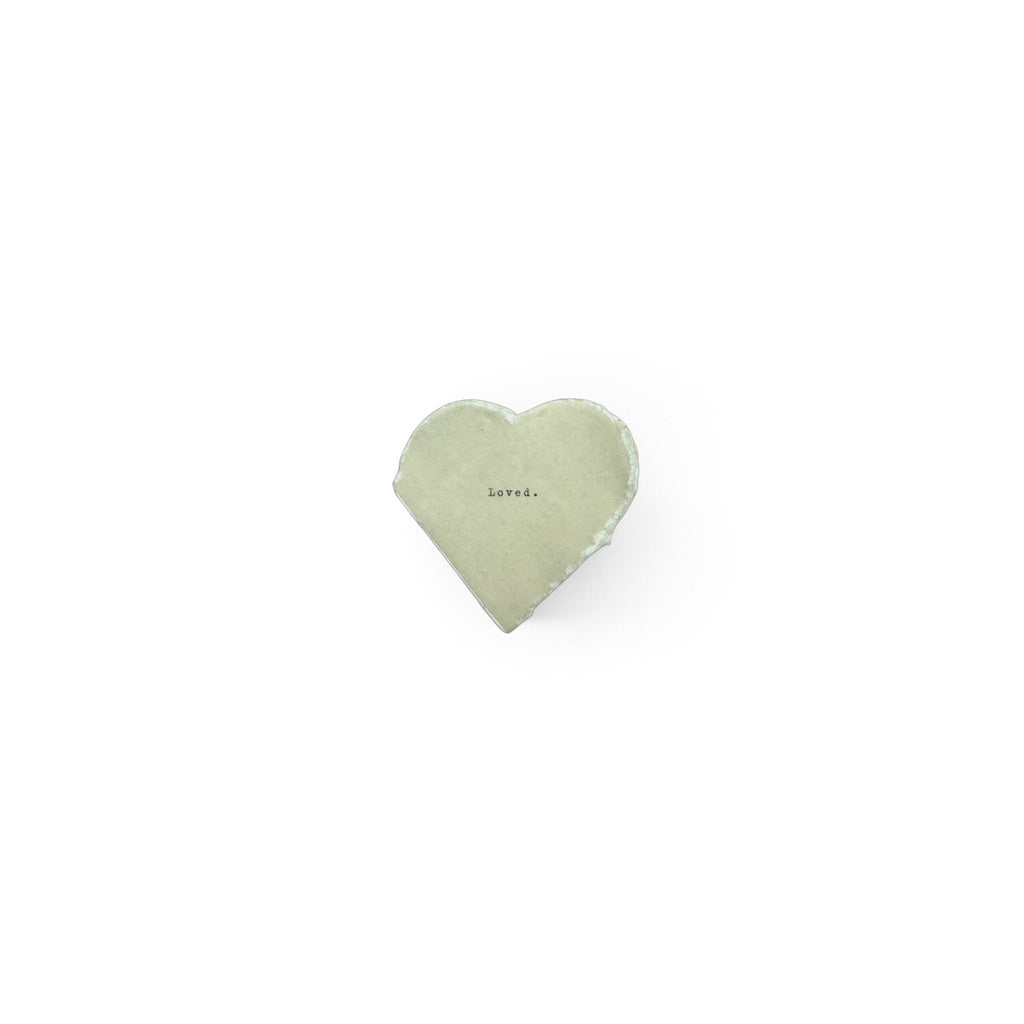 Loved Mini Deckled Edge Heart Book - Cream