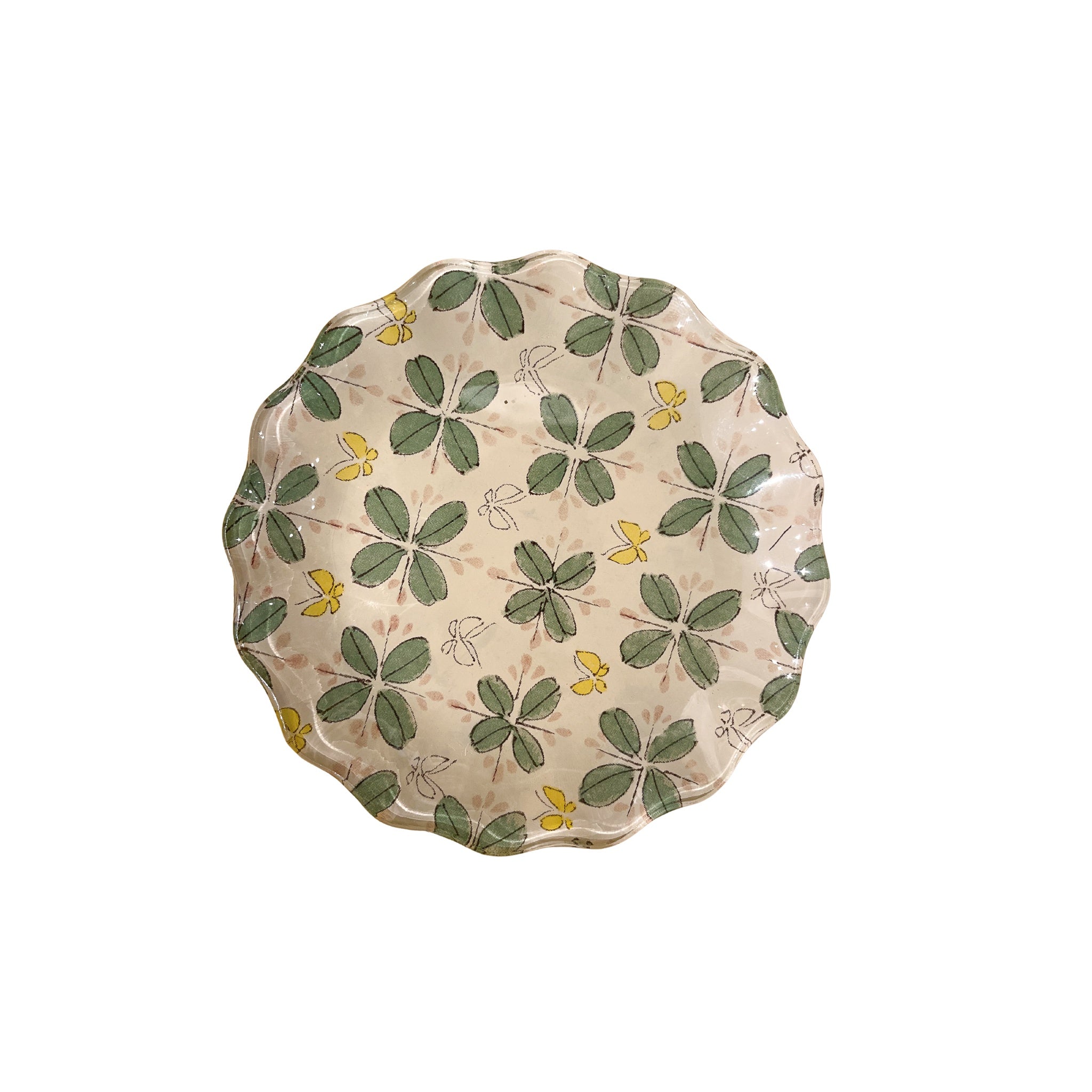 Butterfly Garden Scalloped Round Decoupage Plate 5"