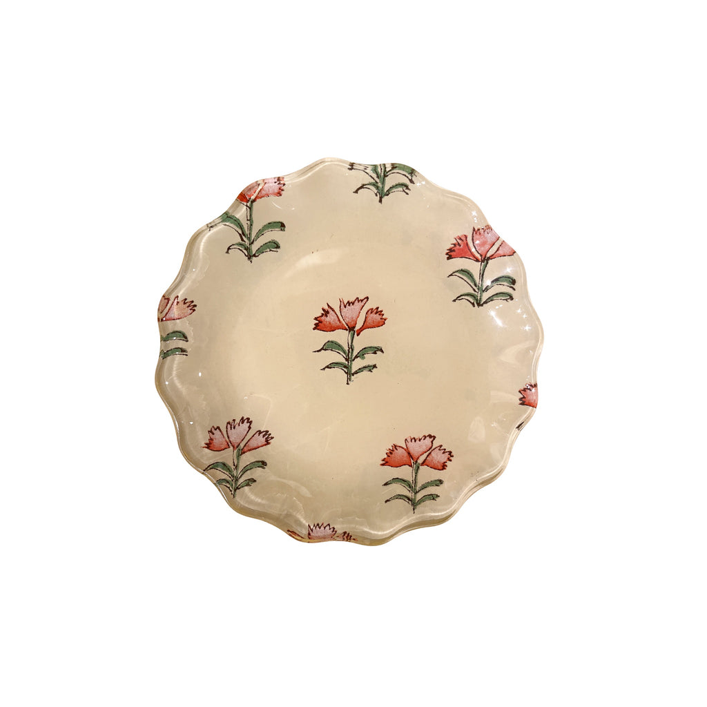 Scalloped Round Decoupage Plate