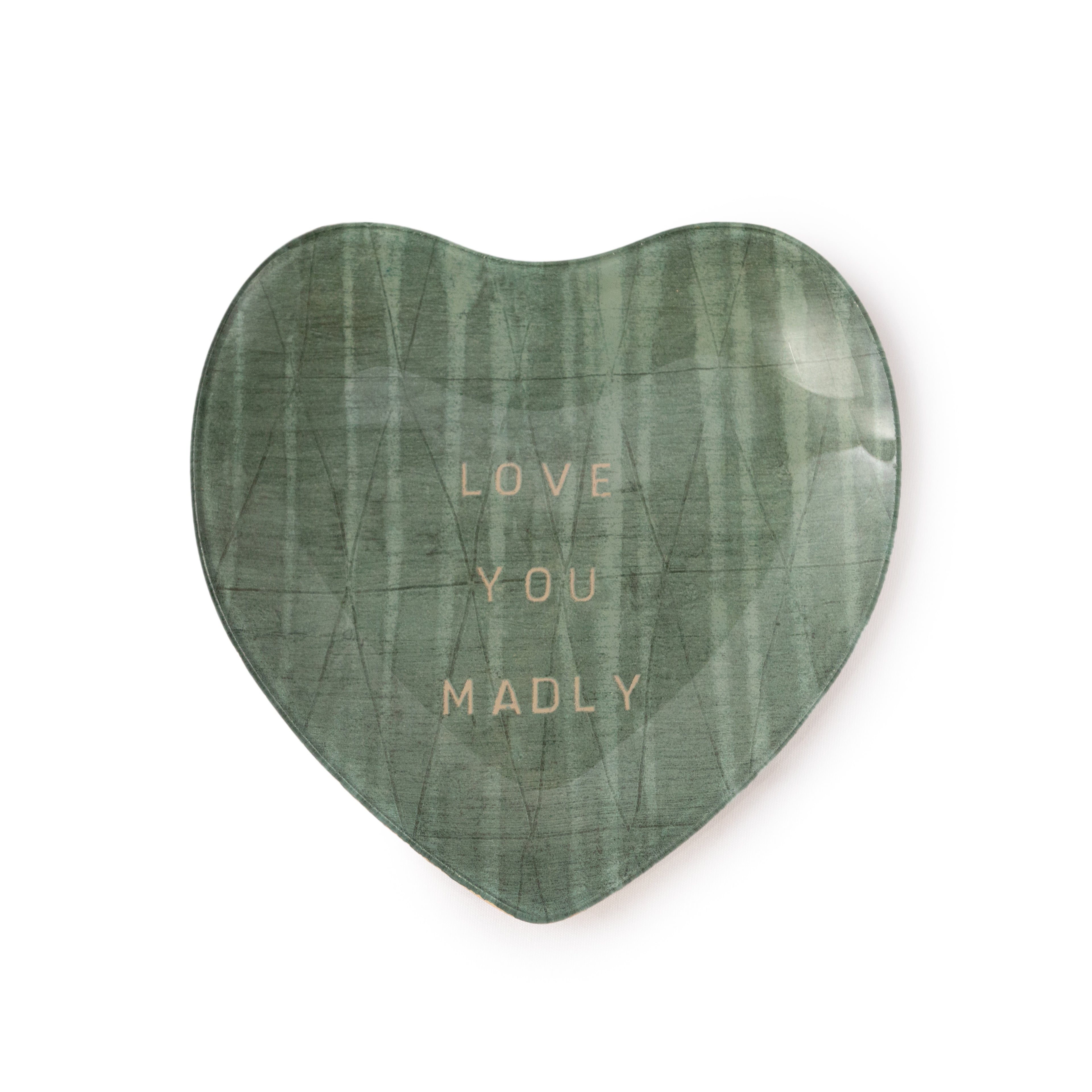 Love You Madly Heart Decoupage Plate