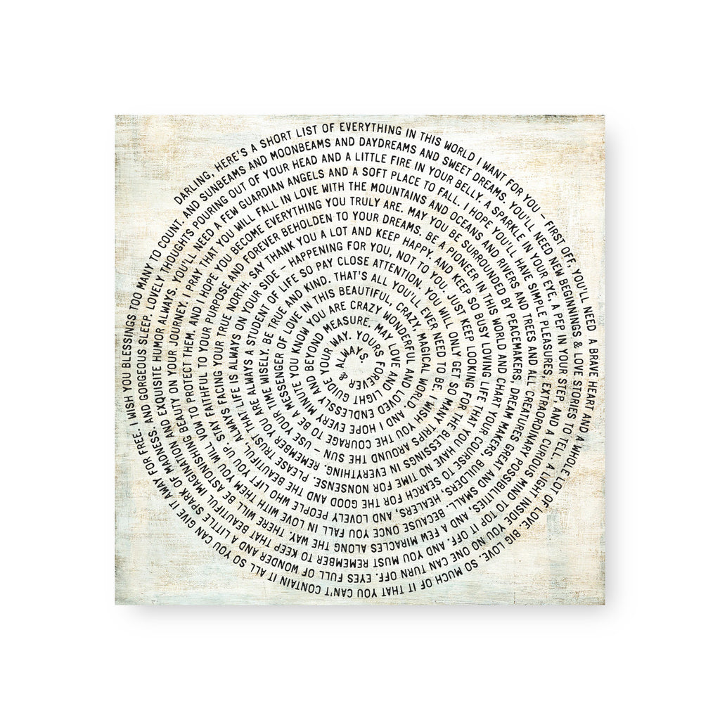 Darling Here's A Short List Spiral Art Tile