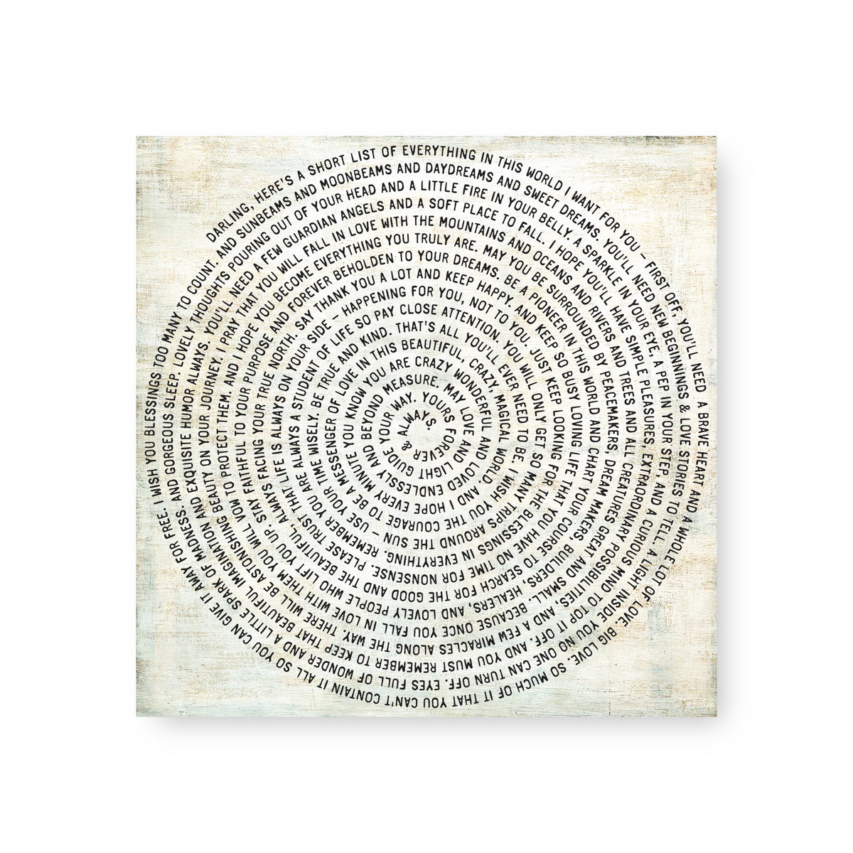 Darling Here's A Short List Spiral Art Tile