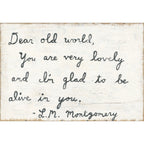 Dear Old World Art Print - Gallery Wrap