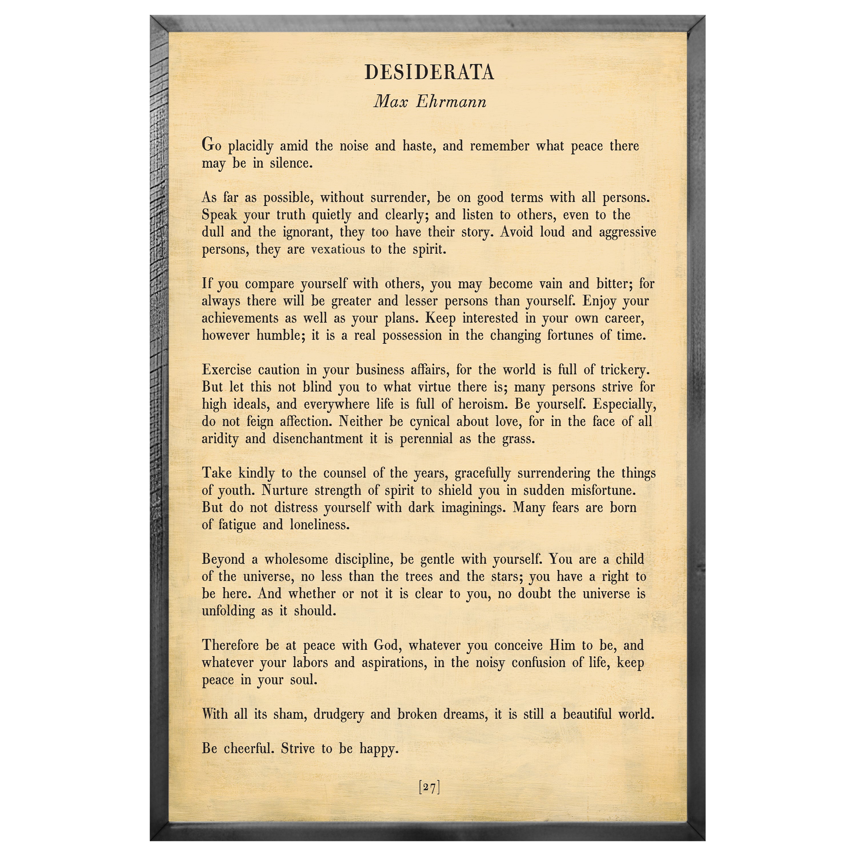 Desiderata Art Print - Grey Wood