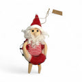 Santa with Red and White swimsuit & inner tube Ornament
