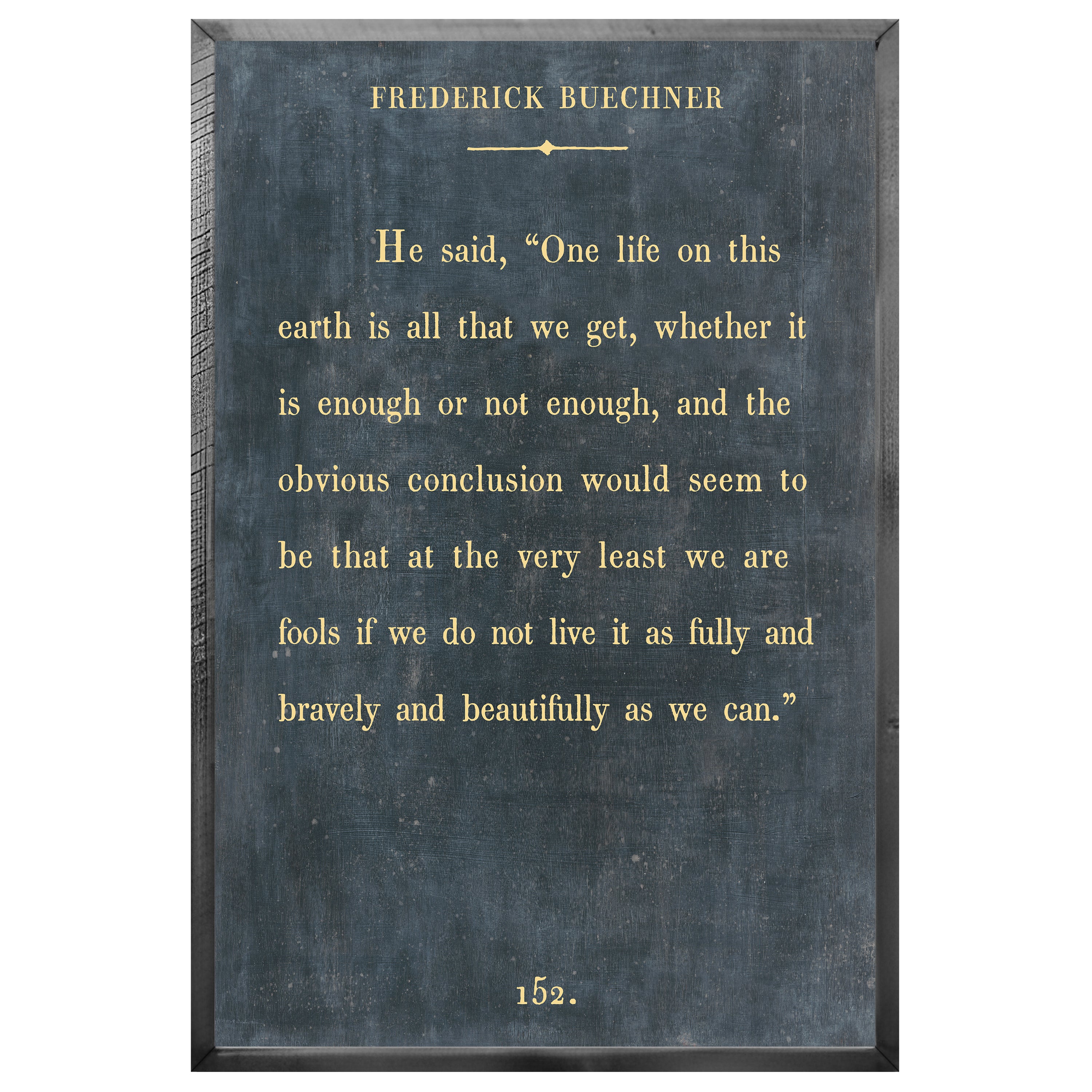Frederick Buechner - Book Collection (Grey Wood) - Art Print