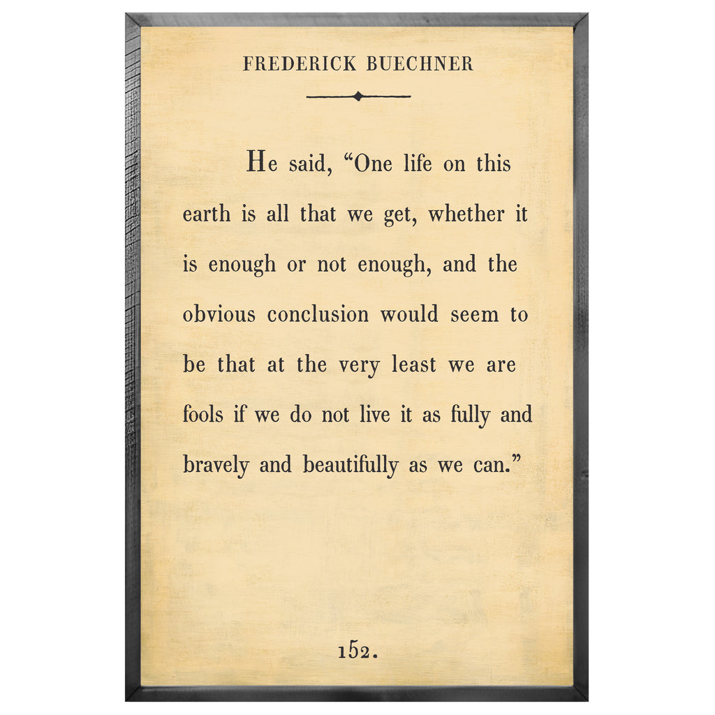 Frederick Buechner - Book Collection (Grey Wood) - Art Print