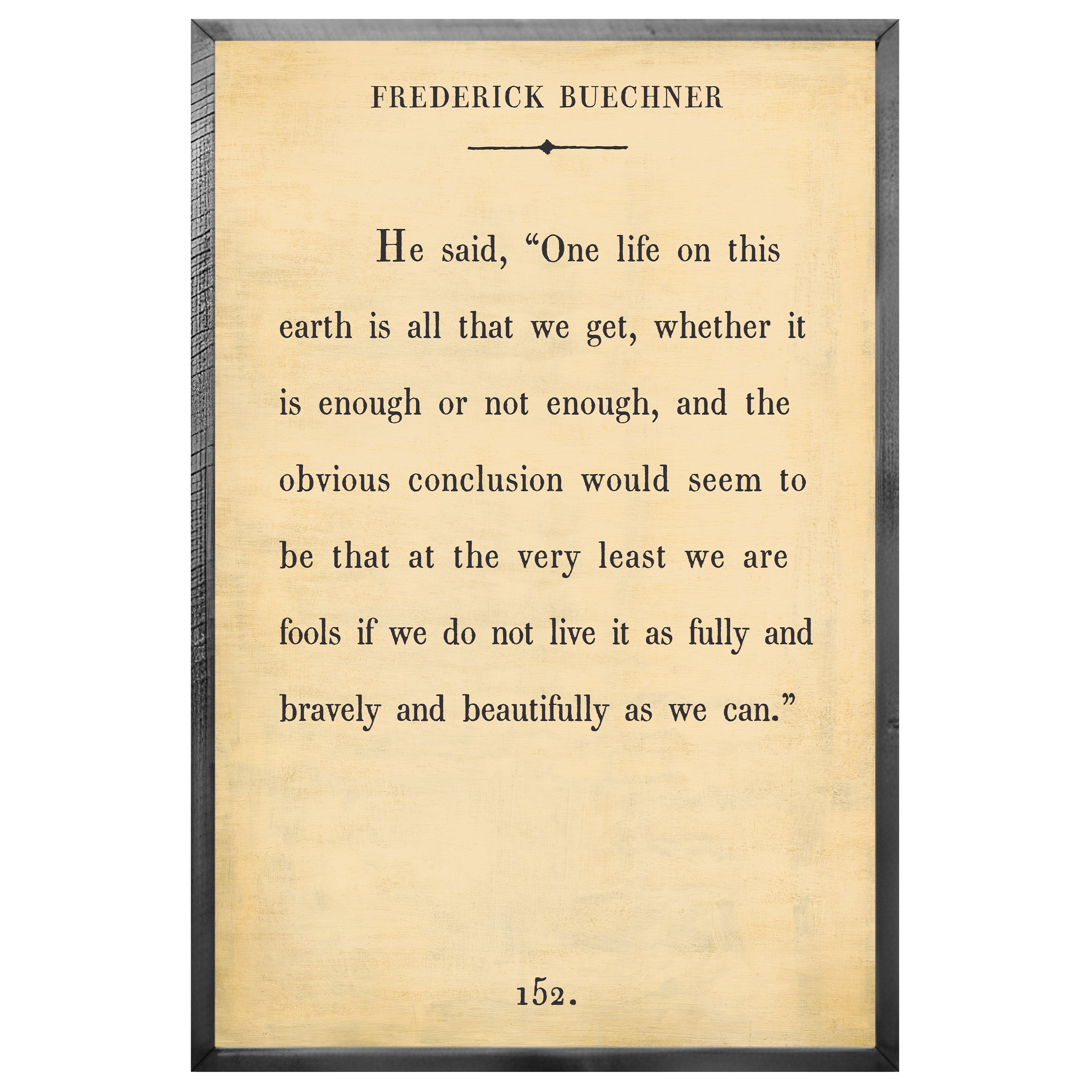 Frederick Buechner - Book Collection (Grey Wood) - Art Print