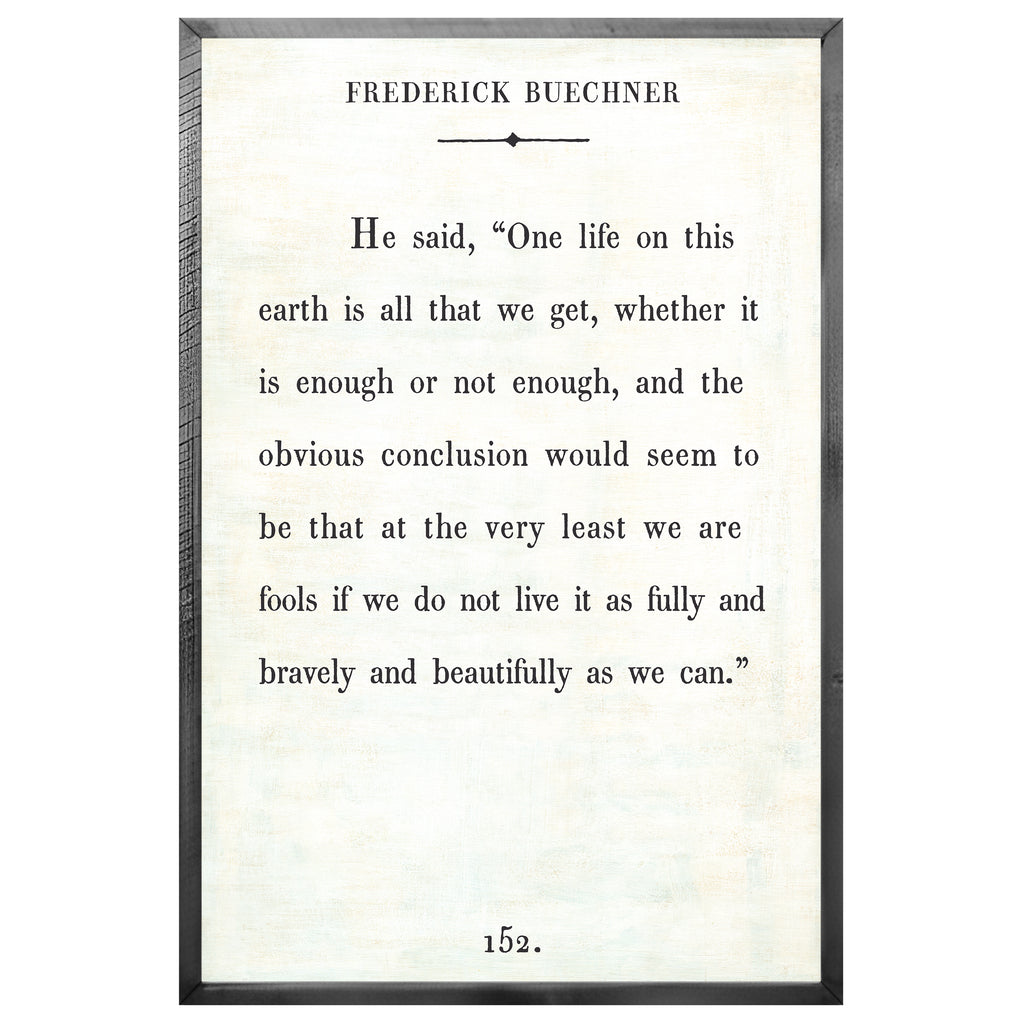 Frederick Buechner - Book Collection (Grey Wood) - Art Print