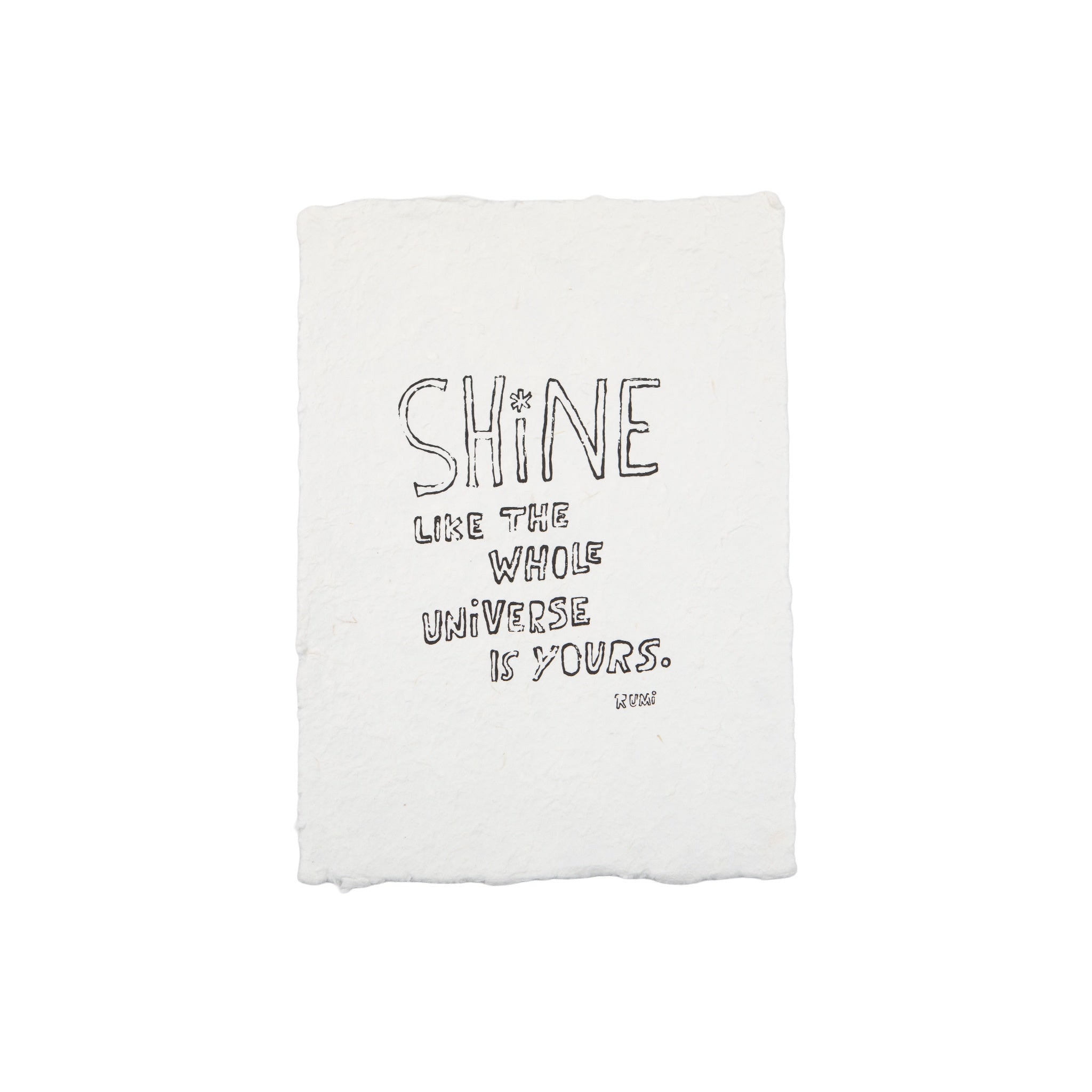 Shine Like The Whole Universe Handmade Paper Print - 12x16