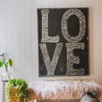 L-O-V-E Art Print in Black - Grey Wood
