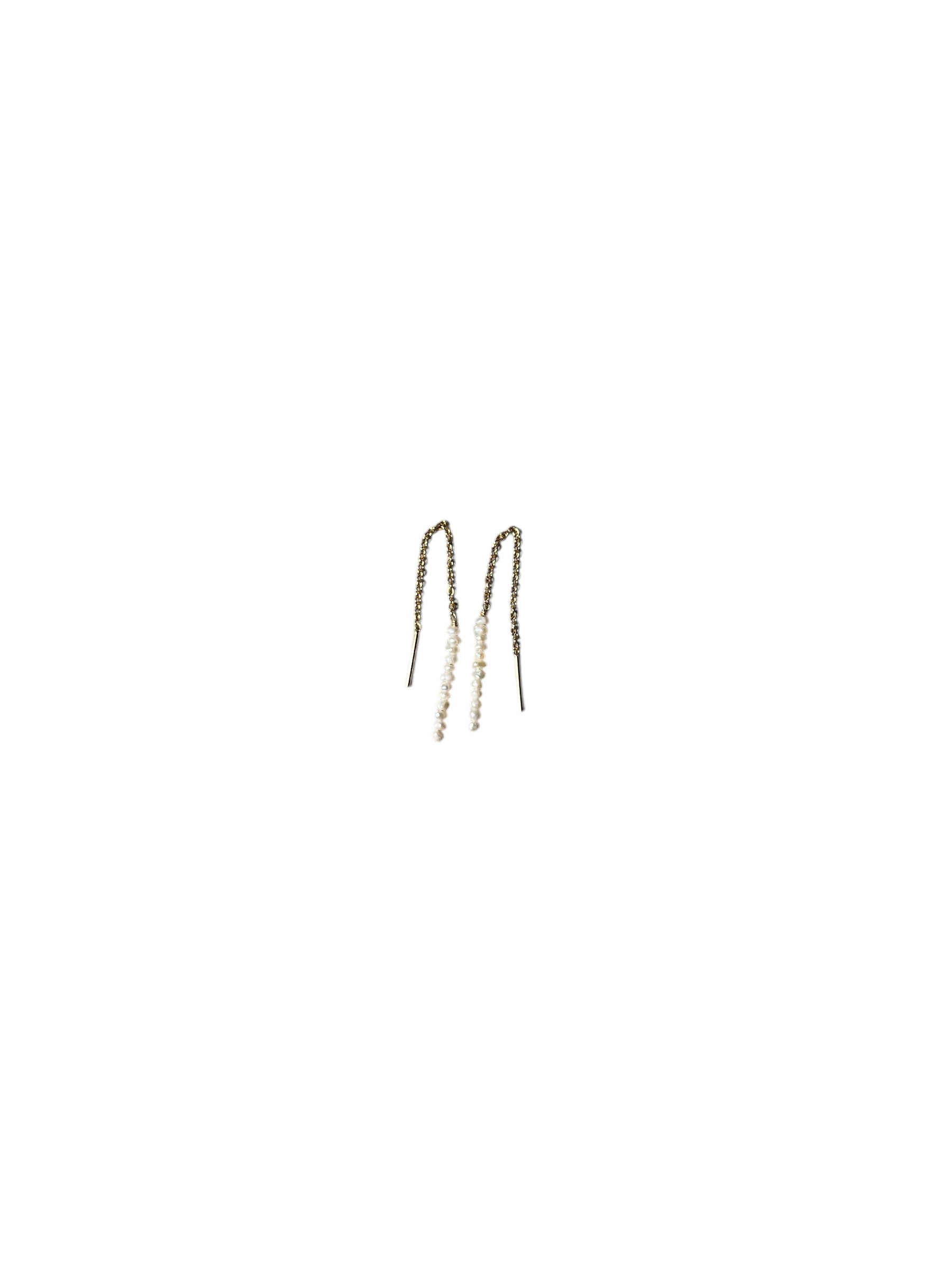 Freshwater Seed Pearl Threader Earrings
