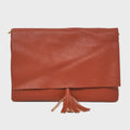 Leather Crossbody w Tassel, Brick